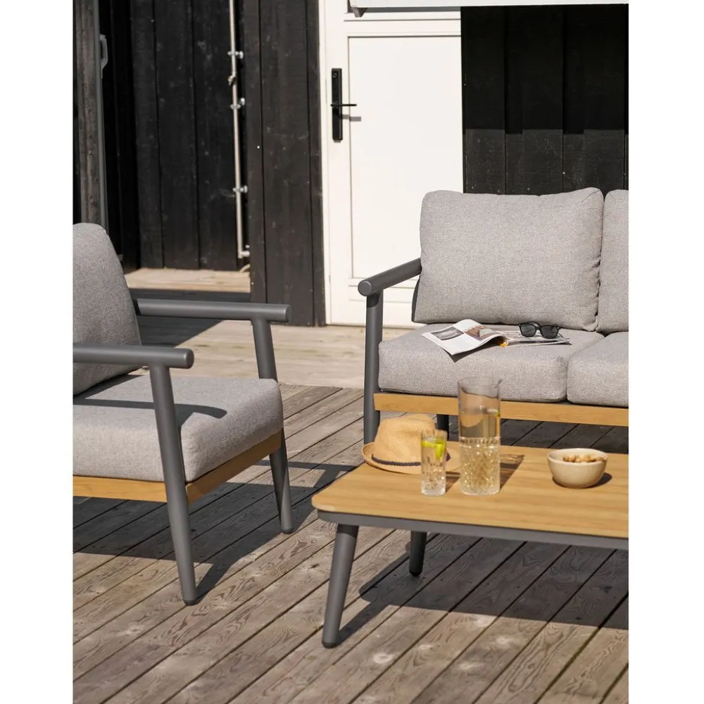 Oleskeluryhmä Comillas, 5-istuttava, pehmusteilla, harmaa*House Nordic Best