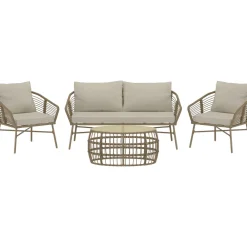 Sale Oleskeluryhmä Lipari, 4-istuttava, ruskea/beige Ulkosohvat|Polyrottinkikalusteet