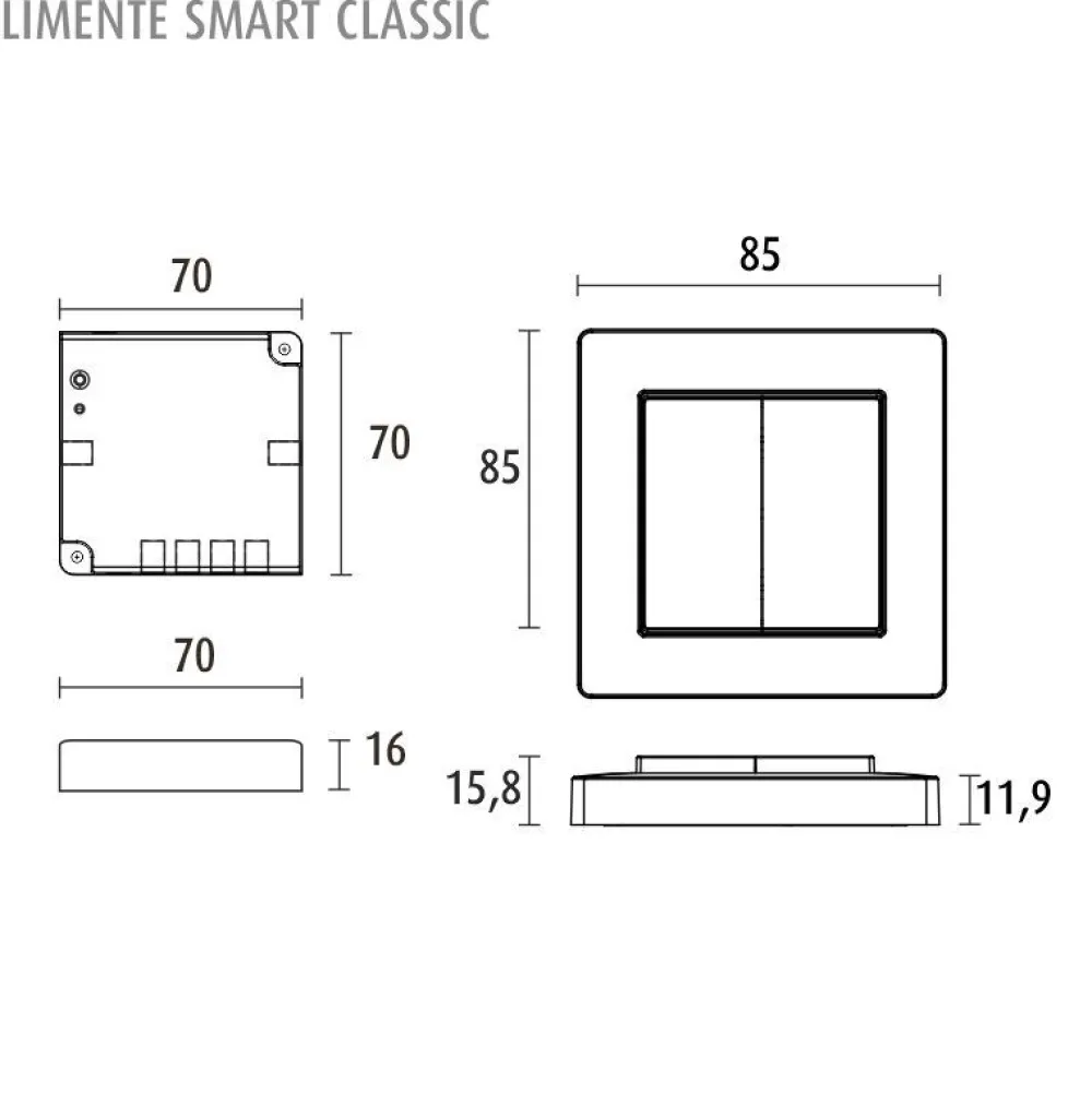 2-osainen säädin- ja himmenninsetti Smart 532 Classic max. 96W 24V valkoinen*Limente Best