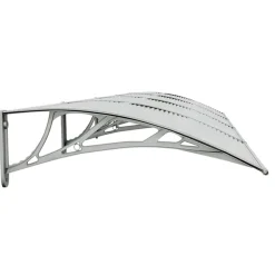 Ovikatos harmaa ja läpinäkyvä 350x80 cm polykarbonaatti*FinePRICE Outlet