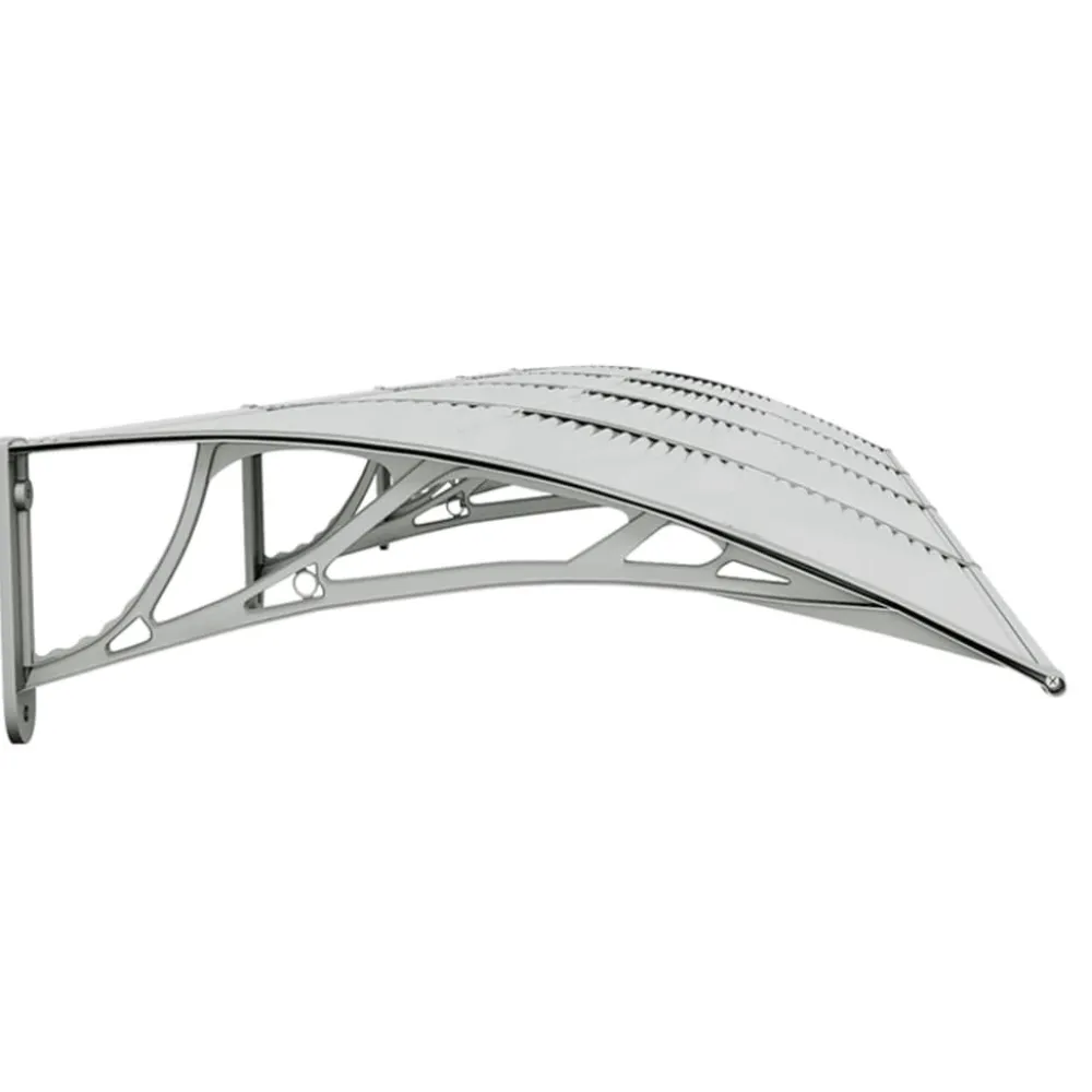 Ovikatos harmaa ja läpinäkyvä 350x80 cm polykarbonaatti*FinePRICE Outlet