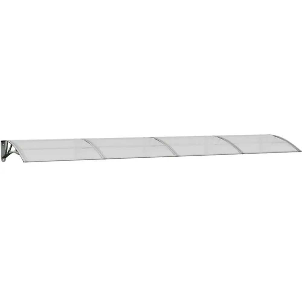 Ovikatos harmaa ja läpinäkyvä 350x80 cm polykarbonaatti*FinePRICE Outlet
