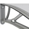 Ovikatos harmaa ja läpinäkyvä 400x80 cm polykarbonaatti*FinePRICE New