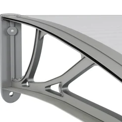 Ovikatos harmaa ja läpinäkyvä 400x80 cm polykarbonaatti*FinePRICE New