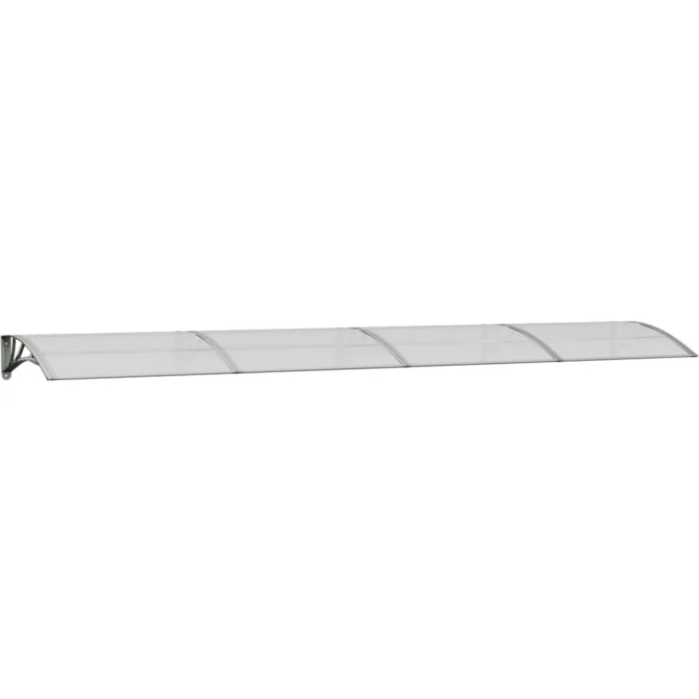 Ovikatos harmaa ja läpinäkyvä 400x80 cm polykarbonaatti*FinePRICE New