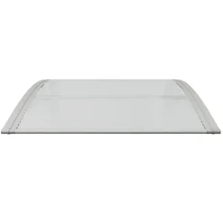 Hot Ovikatos harmaa ja läpinäkyvä 80x80 cm polykarbonaatti Ovikatokset