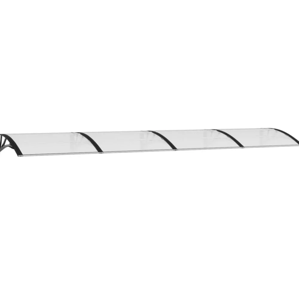 Ovikatos ja läpinäkyvä 350x80 cm polykarbonaatti musta*FinePRICE