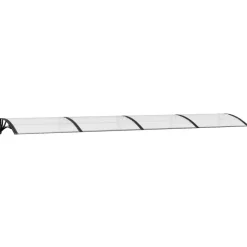 Hot Ovikatos ja läpinäkyvä 400x80 cm polykarbonaatti musta Ovikatokset