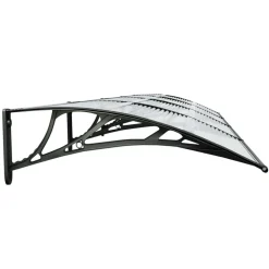 Hot Ovikatos ja läpinäkyvä 400x80 cm polykarbonaatti musta Ovikatokset