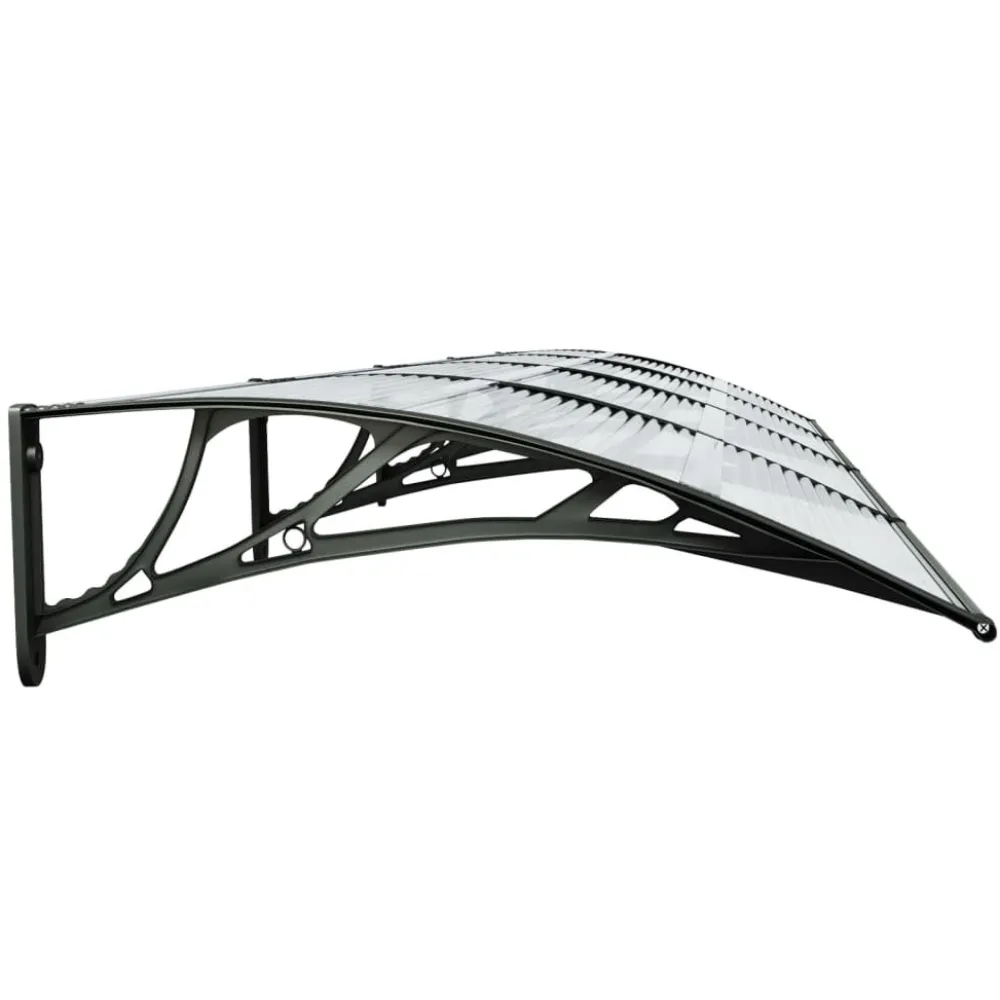 Hot Ovikatos ja läpinäkyvä 400x80 cm polykarbonaatti musta Ovikatokset