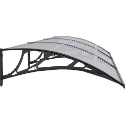 New Ovikatos ja läpinäkyvä 300x80 cm polykarbonaatti musta Ovikatokset