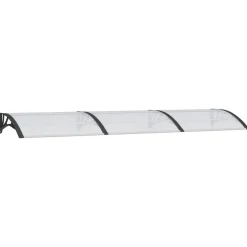 New Ovikatos ja läpinäkyvä 300x80 cm polykarbonaatti musta Ovikatokset
