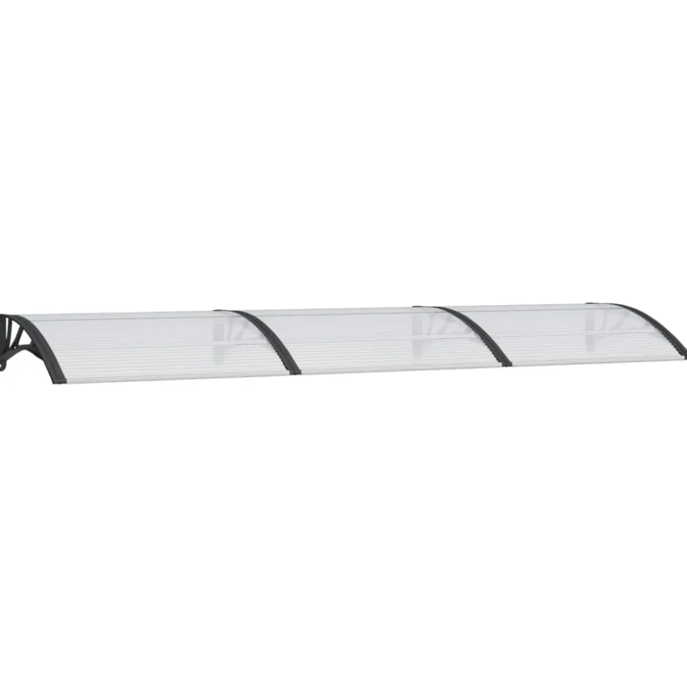 New Ovikatos ja läpinäkyvä 300x80 cm polykarbonaatti musta Ovikatokset