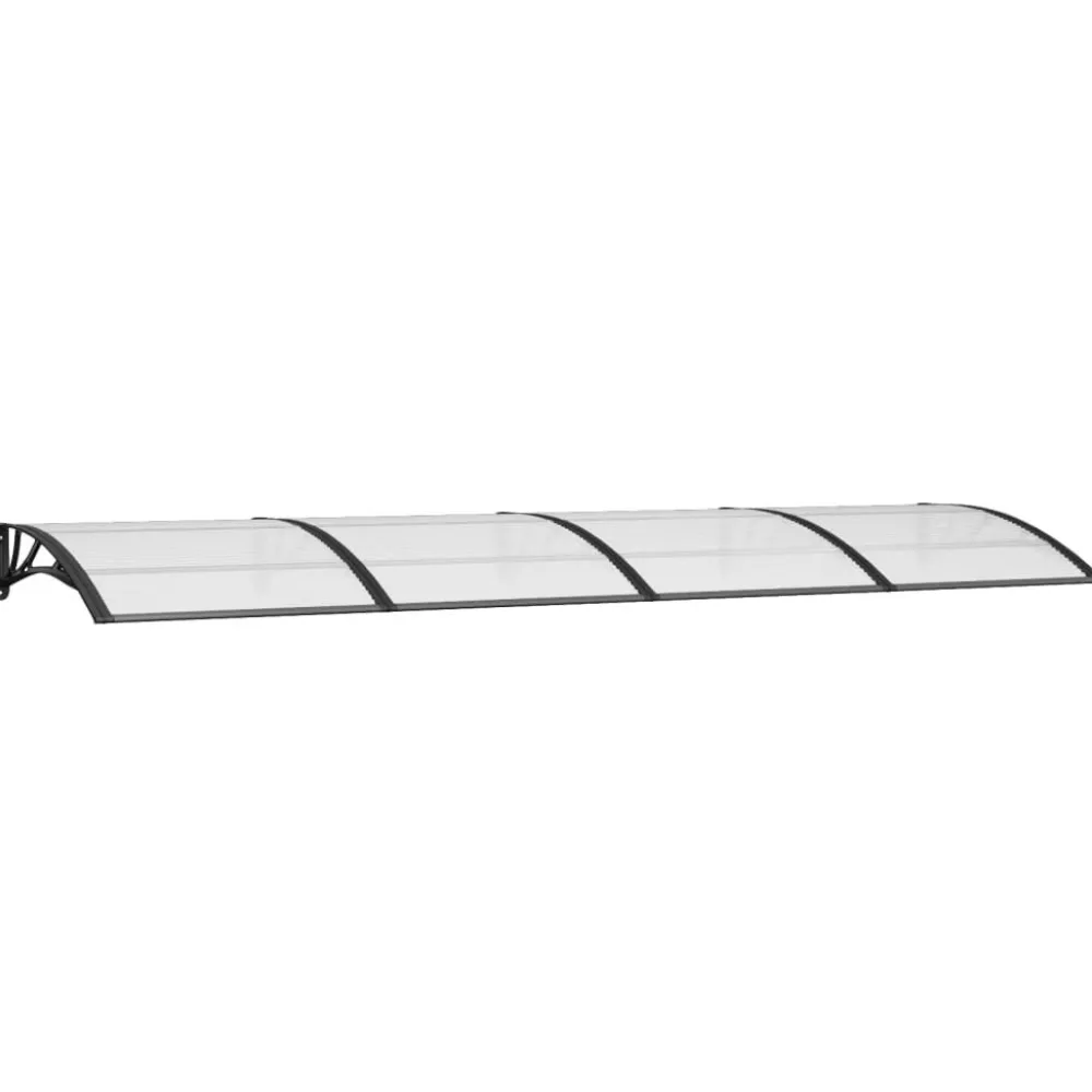 Ovikatos 350x100 cm polykarbonaatti vaalea/musta*FinePRICE Outlet
