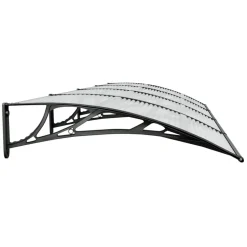 Ovikatos 350x100 cm polykarbonaatti vaalea/musta*FinePRICE Outlet