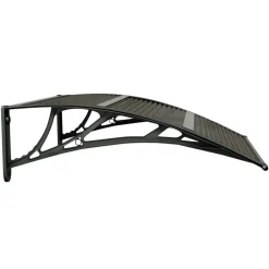 Ovikatos 80x80 cm polykarbonaatti musta*FinePRICE Outlet