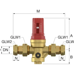 Paineenalennusventtiili Prescor PRV 1-6bar eri kokoja*Flamco Best