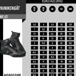 Sale Painikengät Mat Ace Core, musta, eri kokoja Urheilukengät