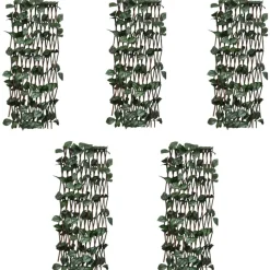 Pajusäleikköaidat 5 kpl keinotekoisilla lehdillä 180x60 cm*FinePRICE New