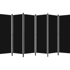 Online 6-paneelinen tilanjakaja, musta, 300x180 cm Sermit