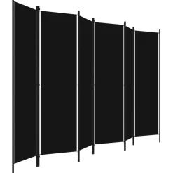 Online 6-paneelinen tilanjakaja, musta, 300x180 cm Sermit
