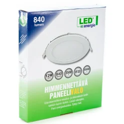 Paneelivalaisin Slim pyöreä 3500K uppoasennettava himmennettävä valkoinen*LED Energie Outlet