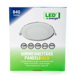 Paneelivalaisin Slim pyöreä 3500K uppoasennettava himmennettävä valkoinen*LED Energie Outlet