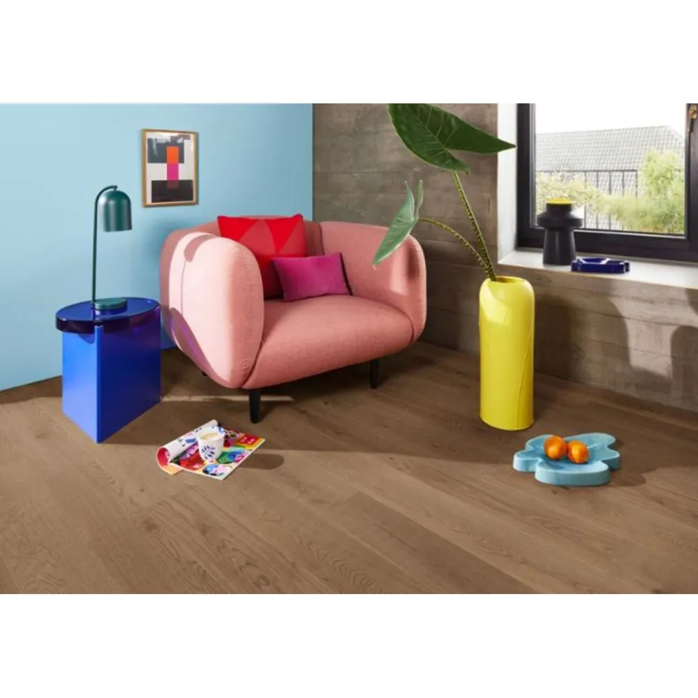 Clearance Parketti Boen Oak Medium Grey Animoso Mix, 181mm, mattalakattu, harjattu Parketit
