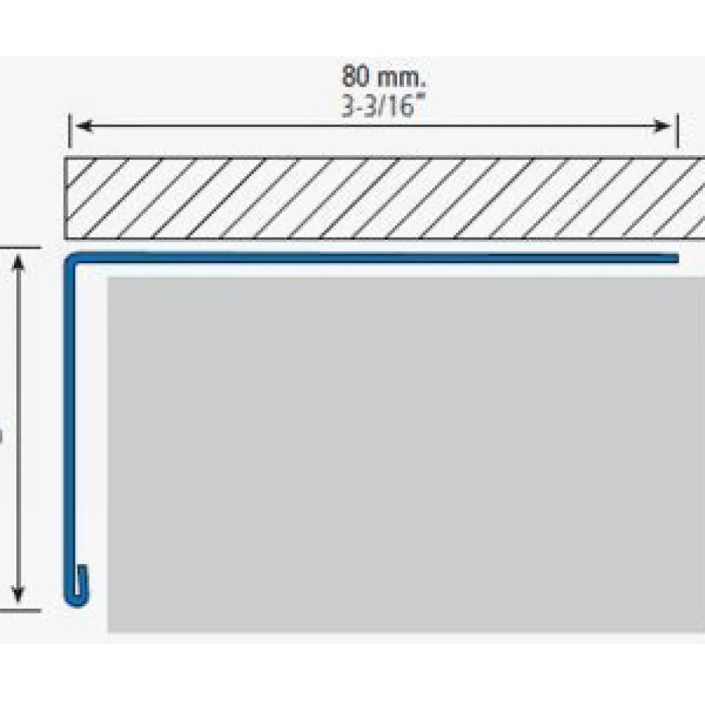 Parvekelistan jatkopala alumiini j-280a, 55mm, harmaa*Euroshrink Online
