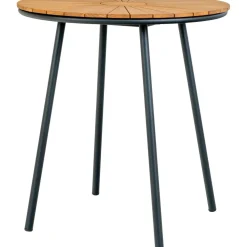 Sale Parvekepöytä Cleveland, ø70cm, tiikki, ruskea/musta Puutarhapöydät