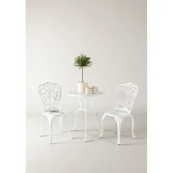 Hot Parvekeryhmä Nandin, ø60cm pöytä + 2 tuolia, valkoinen Parvekekalusteet
