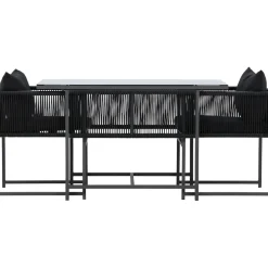 Parvekeryhmä Noto, 120x60cm Noto-pöytä + 2 Noto-tuolia, musta*Venture Home Clearance
