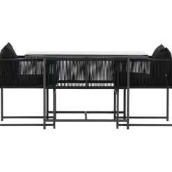 Parvekeryhmä Noto, 120x60cm Noto-pöytä + 2 Noto-tuolia, musta*Venture Home Clearance