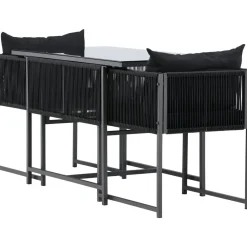Parvekeryhmä Noto, 120x60cm Noto-pöytä + 2 Noto-tuolia, musta*Venture Home Clearance