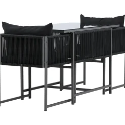 Parvekeryhmä Noto, 120x60cm Noto-pöytä + 2 Noto-tuolia, musta*Venture Home Clearance