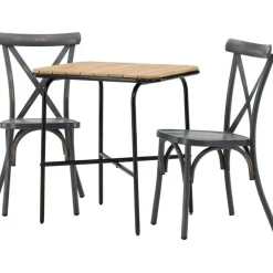 Parvekeryhmä , 88x70cm Holmbeck-pöytä + 2 mustaa Tablas-tuolia*Venture Home Clearance