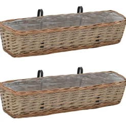 Parvekkeen kukkalaatikko 2 kpl paju PE-vuori 80 cm*FinePRICE Online