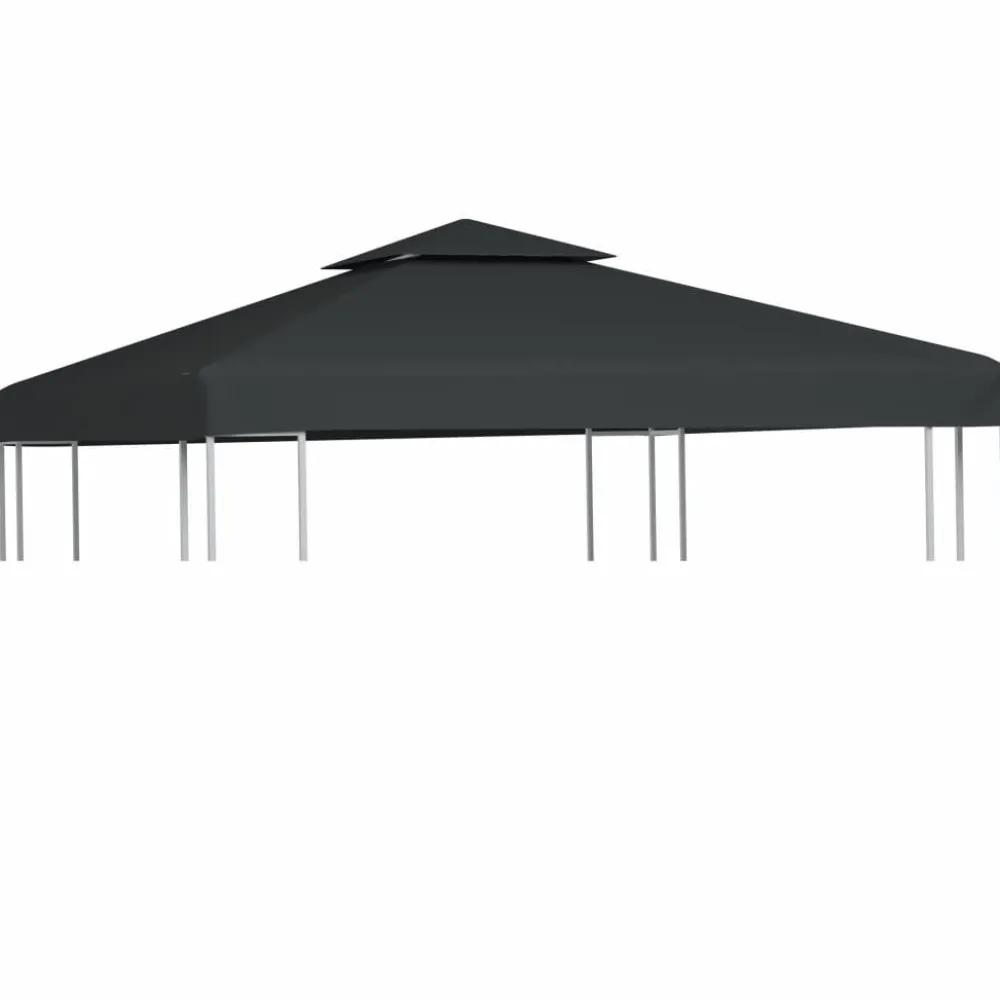 Paviljongin kangaskatto 310g/m² tummanharmaa 3x3m*FinePRICE