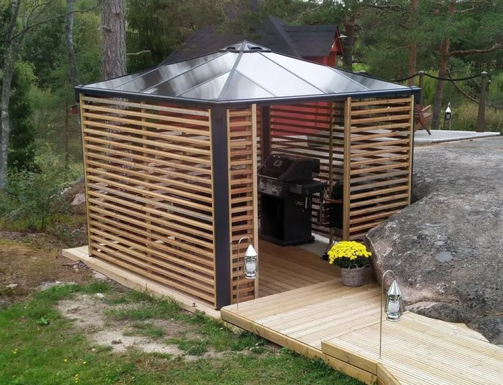 Clearance Paviljonki Palermo 3000 3 x 3 m 8,7 m² harmaa Paviljongit|Paviljongit