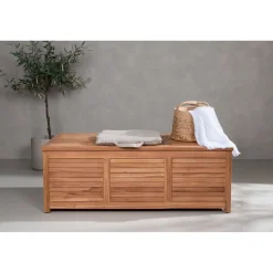 Pehmustelaatikko Trento 2, 70x130x46cm, luonnollinen tiikki*Venture Home Online