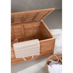 Pehmustelaatikko Trento 2, 70x130x46cm, luonnollinen tiikki*Venture Home Online