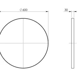 New Peili Ø 600 mm mattamusta Pyöreät Peilit