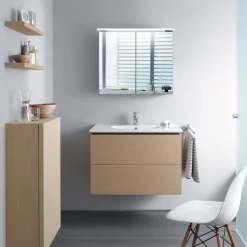 Discount Peilikaappi LED-valaisimella Glänsa 800 mm valkoinen Peilikaapit