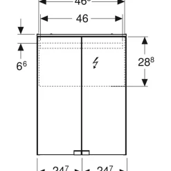 Peilikaappi LED-valolla Option Basic, pistorasia, valkoinen, eri kokoja*Geberit Outlet