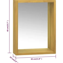 Peilikaappi 30x10x40 cm täysi tiikki (38243)*FinePRICE Clearance