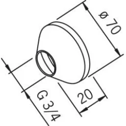 Peitelaippa 207143 G3/4xØ70 mm kromi*Oras New