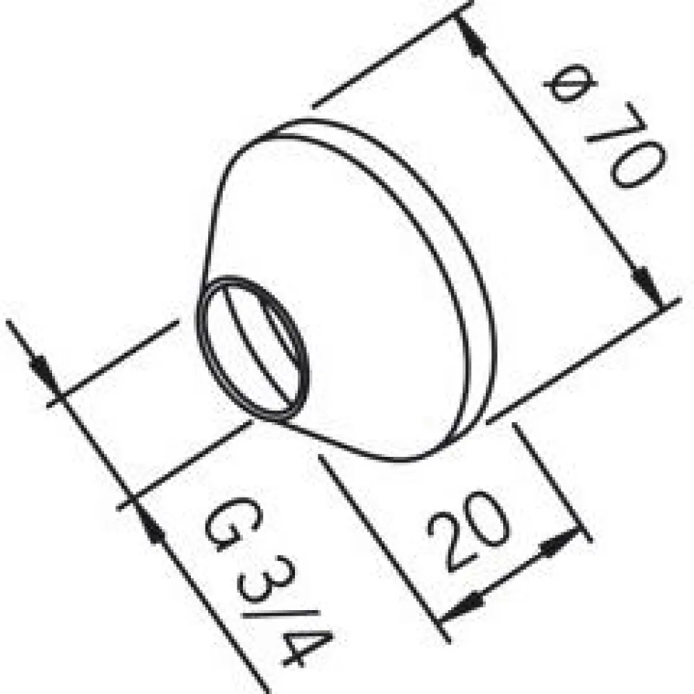 Peitelaippa 207143 G3/4xØ70 mm kromi*Oras New