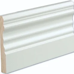 Peitelista/jalkalista Kinos 15x120x3600 mm puhtaanvalkoinen 5 kpl/pak*Siparila