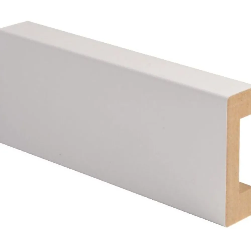 Peitelista johtouralla 19x58x2200mm MDF valkoinen Peitelistat