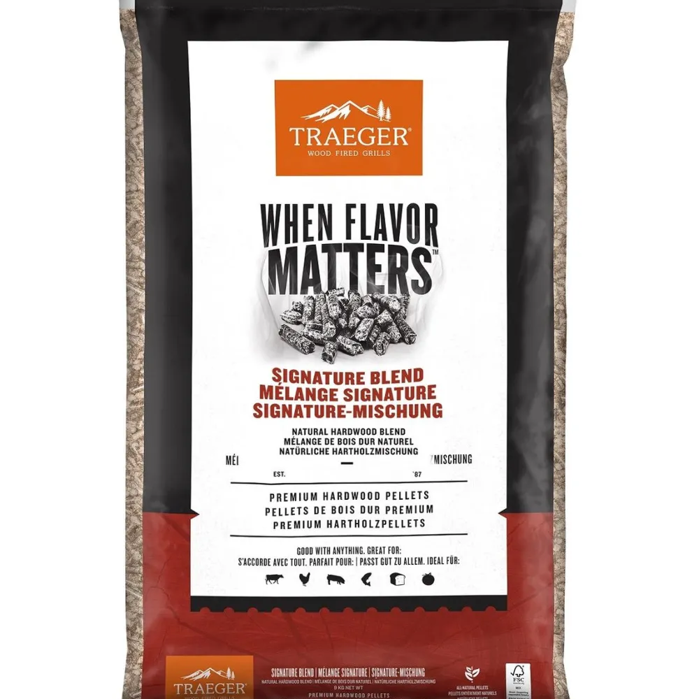 Pelletti Signature Blend EU, 9kg, kirsikka/tammi/leppä*Traeger Hot